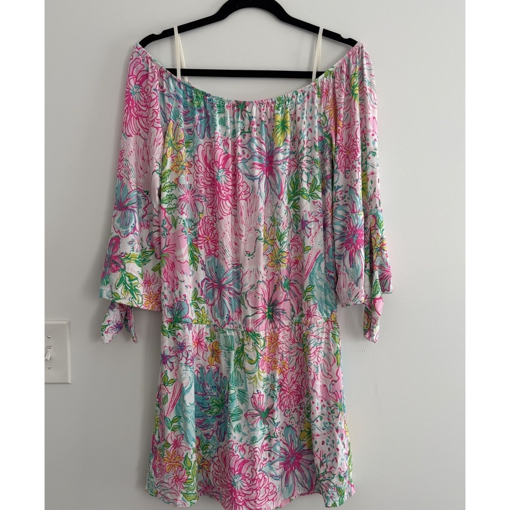 Lilly Pulitzer Women's Lana Skort Romper OffShoulderTropical Vacation Summer SzM